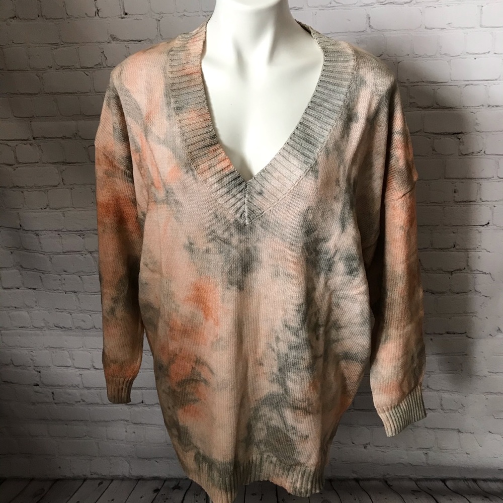 TIE DYE V NECK SWEATER URBAN OUTFITTERS